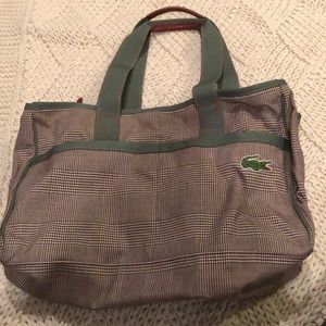 Lacoste plaid tote bag